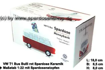 Spardose Auto VW T1 Bus Bulli rot VE